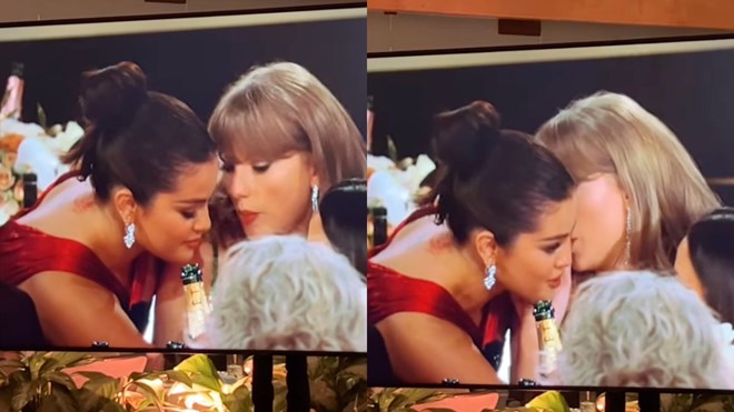 The moment Taylor Swift and Selena Gomez whispered at the Golden Globes caused a fever