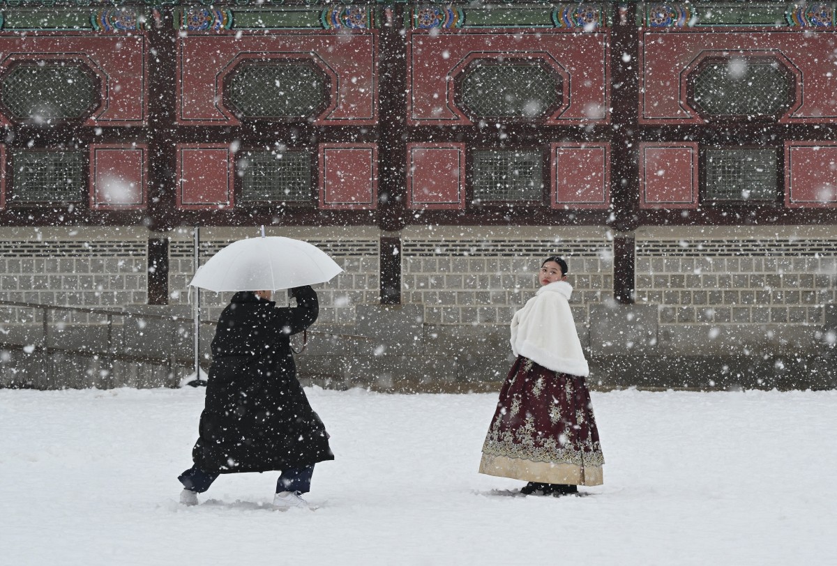 Tuyết rơi ở Seoul, Hàn Quốc. Ảnh minh họa. Ảnh: AFP