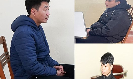 Các đối tượng bị Vũ Thái Sơn (trái), Nguyễn Văn Thường (trên), và Vì Văn Lâm (dưới) bị khởi tố. Ảnh: Công an cung cấp.
