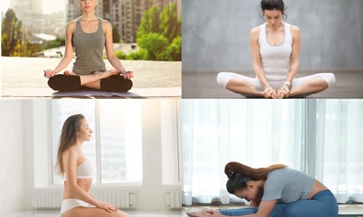 Bài tập yoga giúp giảm mỡ bụng đối với người khó giữ thăng bằng. Đồ họa: Hương Giang