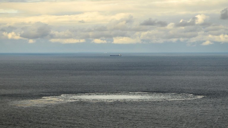 Rò rỉ khí đốt ở biển Baltic sau vụ nổ Nord Stream, ngày 29.9.2022. Ảnh: Bộ Quốc phòng Đan Mạch