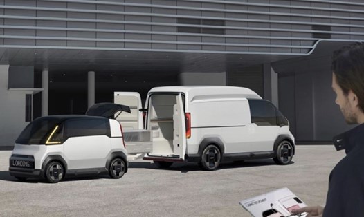Hai mẫu xe điện Kia PV1 và PV 7 được thiết kế để hoạt động cùng nhau. Ảnh: Kia