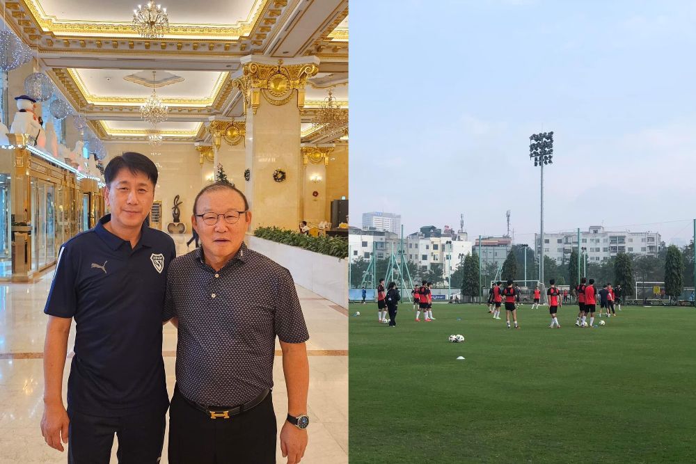 Huấn luyện viên Park Hang-seo chào đón Pohang Steelers FC. Ảnh: FBNV