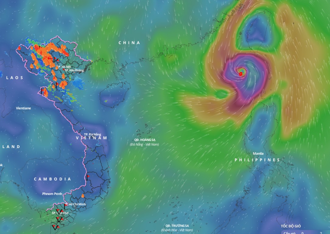 Location of storm No. 5 Krathon on October 1. Source: Vietnam Disaster Monitoring System