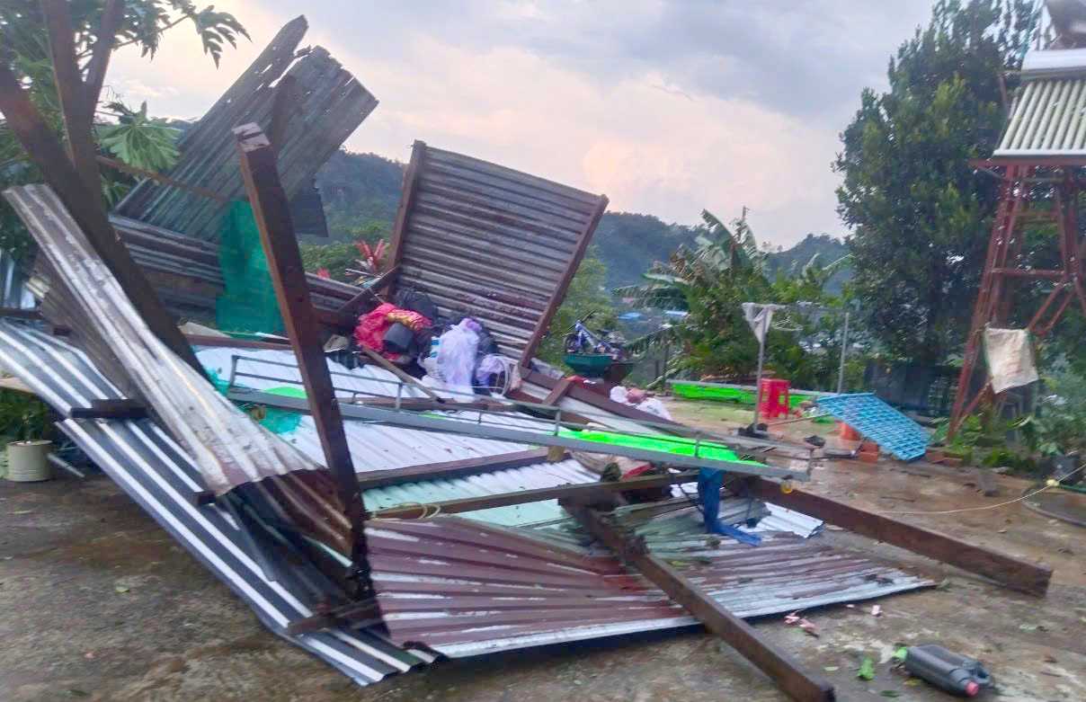 The storm damaged many properties of people and schools in Quang Son commune. Photo: Lai Tuyen