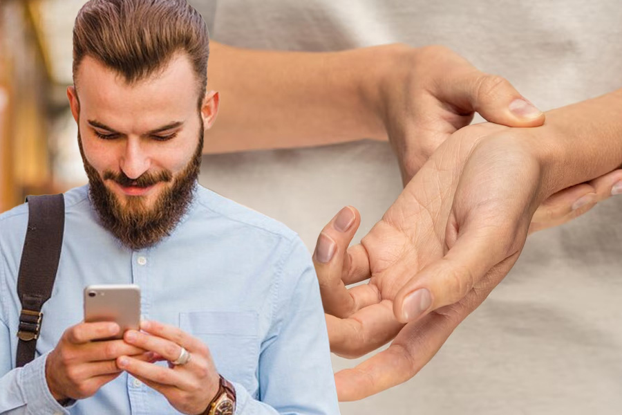 Carpal tunnel syndrome due to excessive phone use. Graphics: Thien Nhan