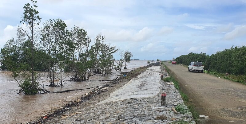 Tỉnh Cà Mau ưu tiên bố trí vốn để thực hiện các công trình kè, đê biển. Ảnh: Nhật Hồ