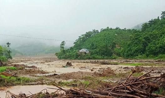 Cảnh tan hoang tại Làng Nủ sau bão số 3. Ảnh: Người dân cung cấp