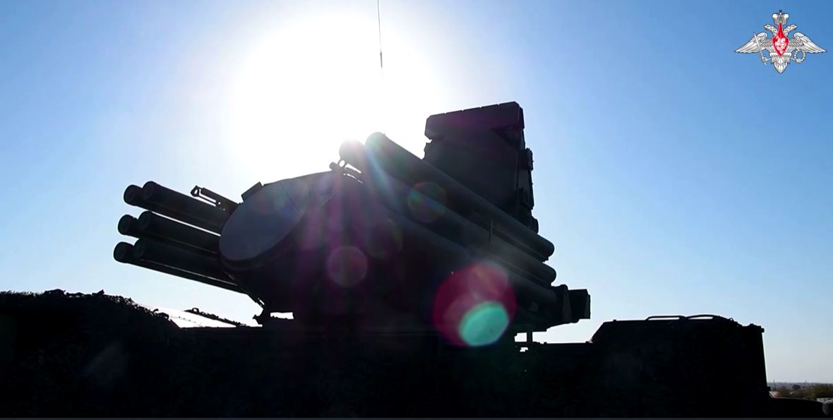 Tổ hợp tên lửa - pháo phòng không Pantsir S-1 SAM của Nga. Ảnh cắt từ video Bộ Quốc phòng Nga