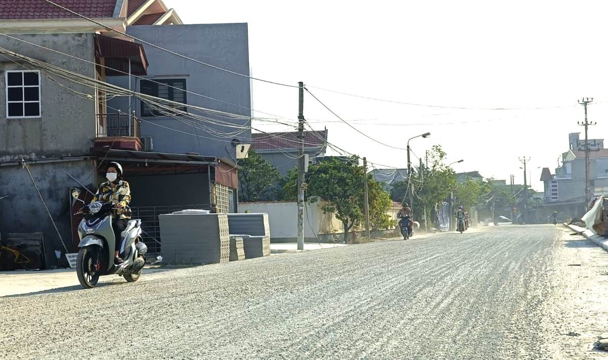 Du an duong truc Dai Thang moi dat 27% khoi luong. Anh: Mai Dung