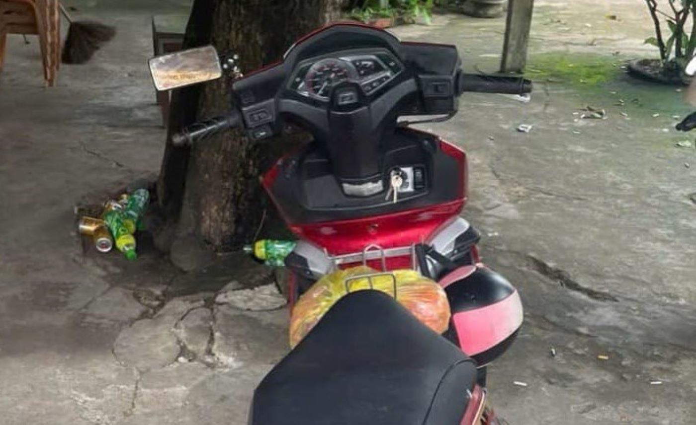 Chiếc xe môtô bị trộm đã được thu hồi. Ảnh: Công an thành phố Đông Hà.