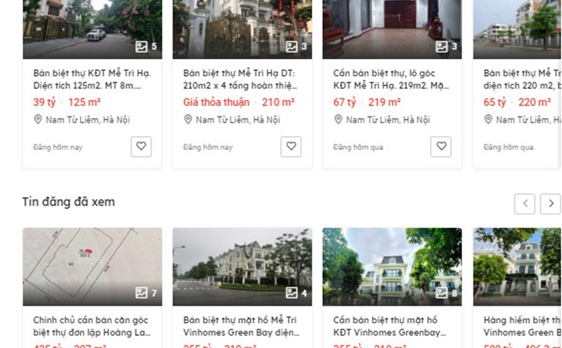 Nhiều căn biệt thự được rao bán hàng tỉ đồng/m2. Ảnh minh họa: Lục Giang