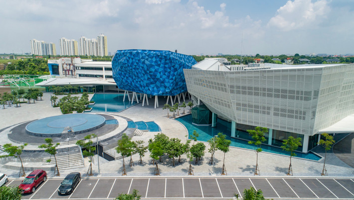 British University Vietnam campus with many facilities for students to use. Photo: BUV