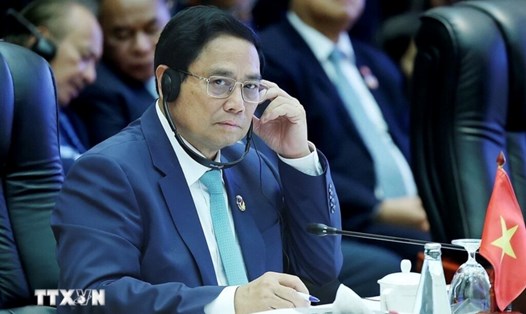Thủ tướng Chính phủ Phạm Minh Chính tham dự Hội nghị Cấp cao ASEAN - Ấn Độ lần thứ 21. Ảnh: TTXVN