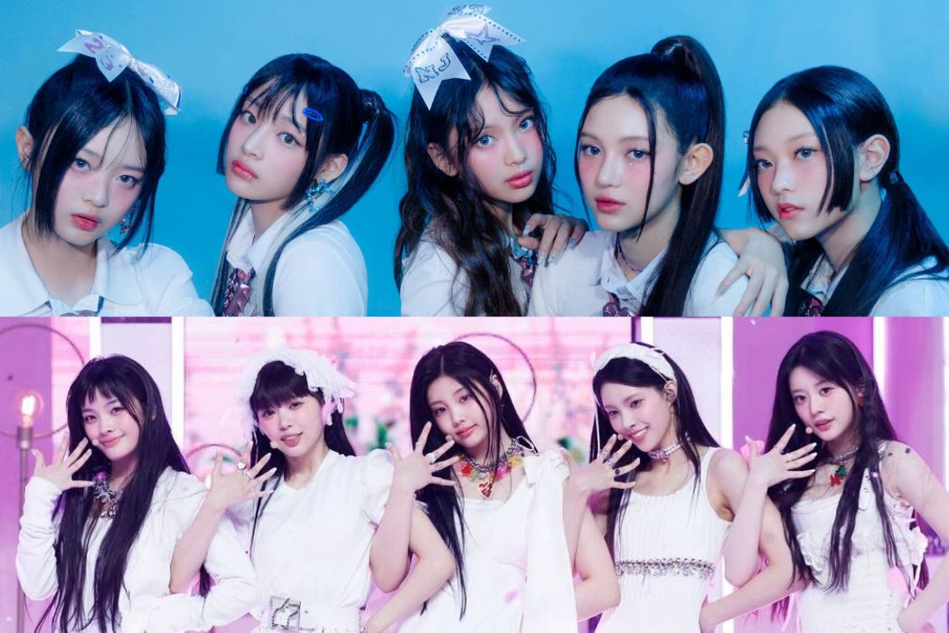 2 nhóm nhạc nữ NewJeans và ILLIT đều thuộc Tập đoàn HYBE. Ảnh: Naver