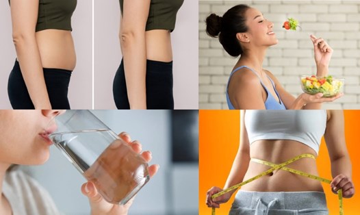 Chế độ ăn uống đóng vai trò quan trọng trong việc giảm mỡ bụng. Ảnh đồ họa: Hàn Lâm.