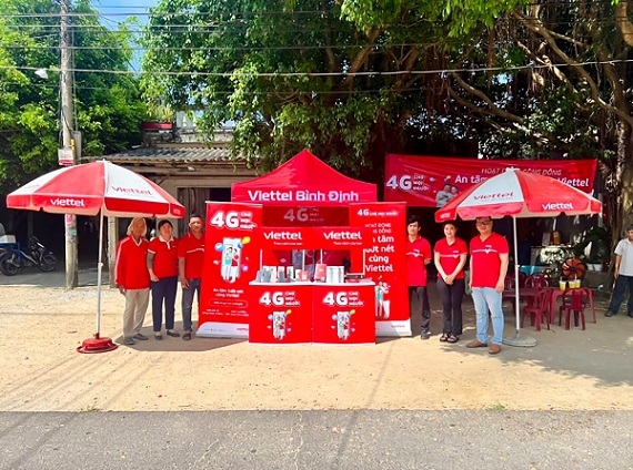 Mot diem ho tro chuyen doi 4G luu dong cua Viettel Binh Dinh. Anh: Viettel