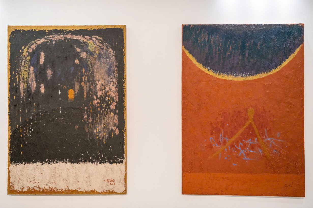 Dark background gate and Untitled 4, composite material. Photo: Vincom Centre for Contemporary Art