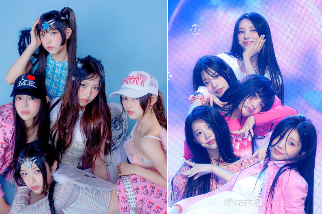 ILLIT (phải) bị tố đạo nhái NewJeans. Ảnh: Naver