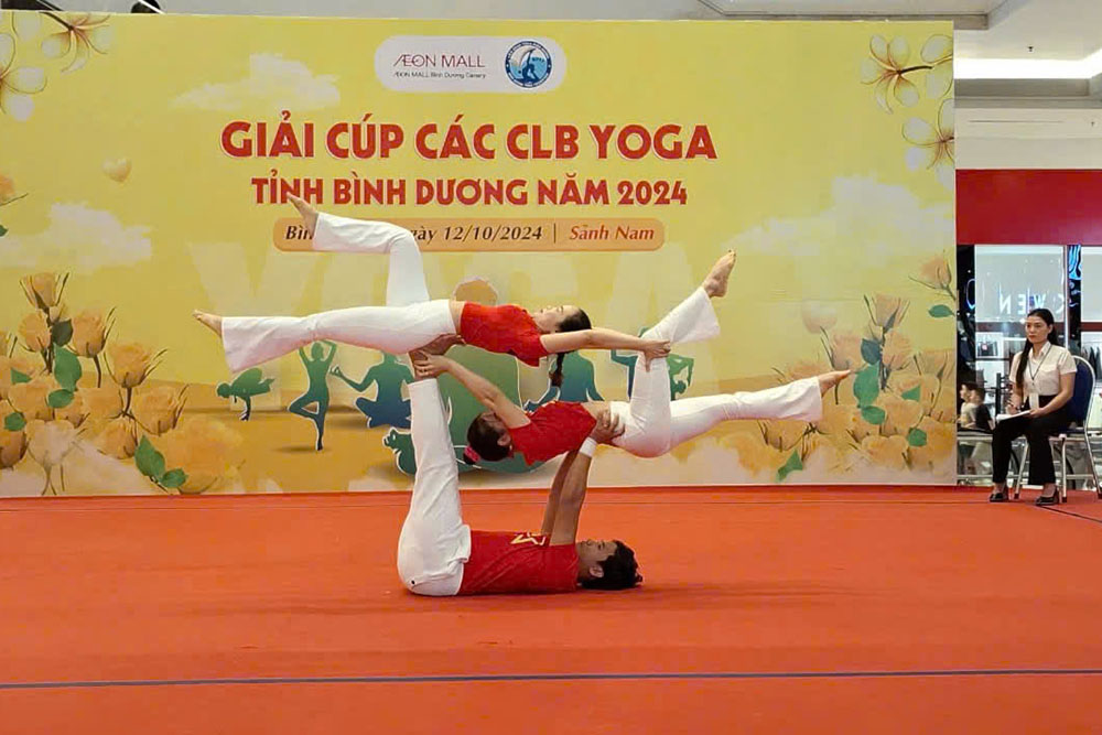 The 2024 Binh Duong Province Yoga Club Cup brings together 20 participating clubs. Photo: Binh Duong Department of Culture, Sports and Tourism