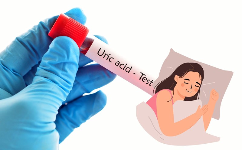 Drinking water before going to bed will help the body excrete uric acid. Photo collage: HUONG SON