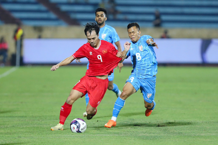 Tuyển Việt Nam hòa Ấn Độ 1-1 trong trận giao hữu. Ảnh: Minh Dân