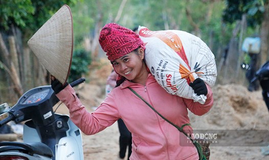 Mỗi ngày chị Lò Thị Phiếng có thể kiếm được 300.000 – 400.000 đồng từ việc thu hái cà phê. Ảnh: Quang Đạt