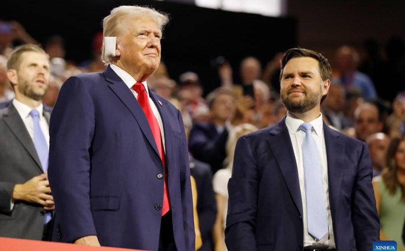 Former President Donald Trump with a bandage on his ear after the assassination attempt. Photo: Xinhua