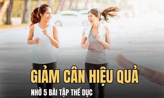 Giảm cân nhanh chóng với 5 bài tập thể dục. Đồ họa: Hoài Lan