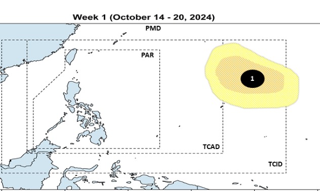 Ap thap gan Bien Dong du kien hinh thanh trong tuan nay. Anh: PAGASA