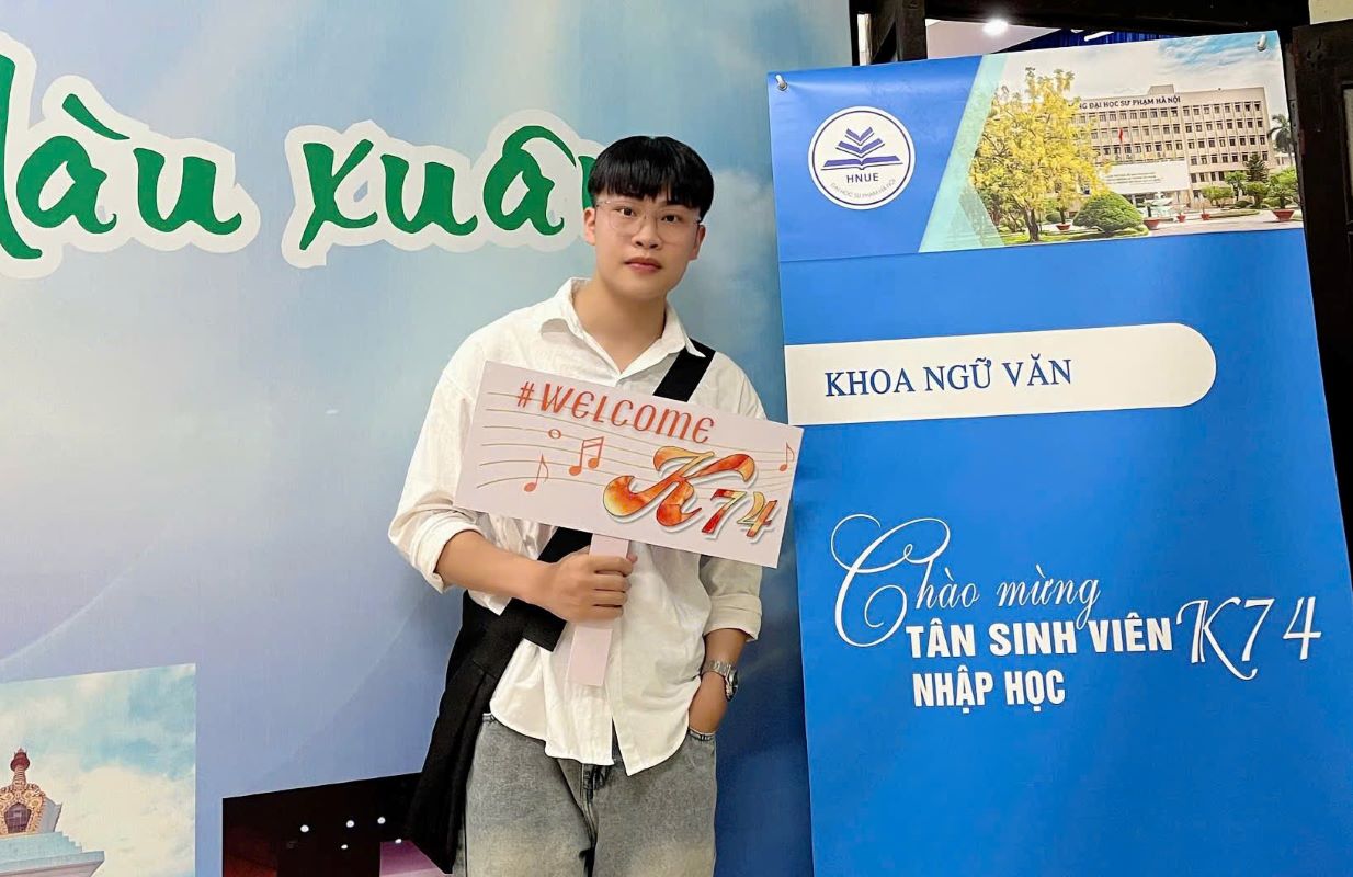 Pham Van Thanh - a new student majoring in Literature Pedagogy, Hanoi National University of Education. Photo: Provided by the character