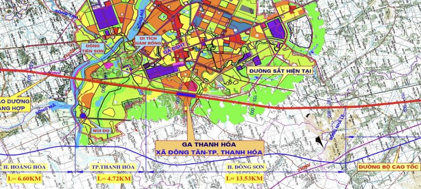 The proposed location of the high-speed train passenger station is in Dong Tan commune, Thanh Hoa city. Photo: Xuan Hung