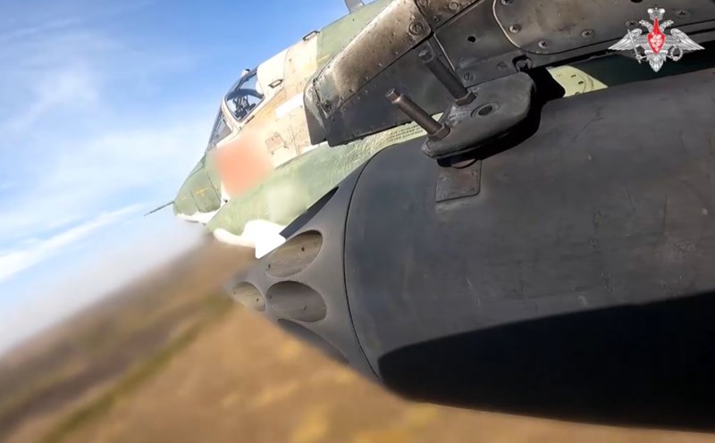 Su-25 Nga xuất kích. Ảnh cắt từ video Bộ Quốc phòng Nga