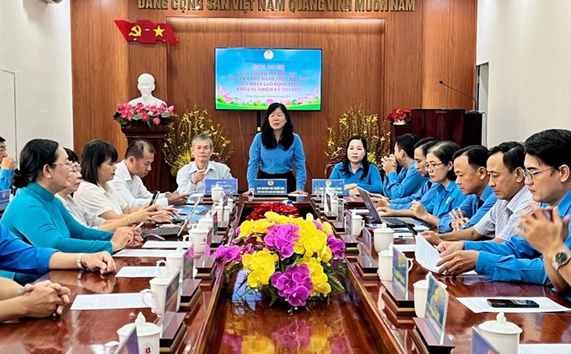 View of the conference of the Executive Committee of the Dong Thap Provincial Labor Federation on October 14, 2024. Photo: Trung Hieu