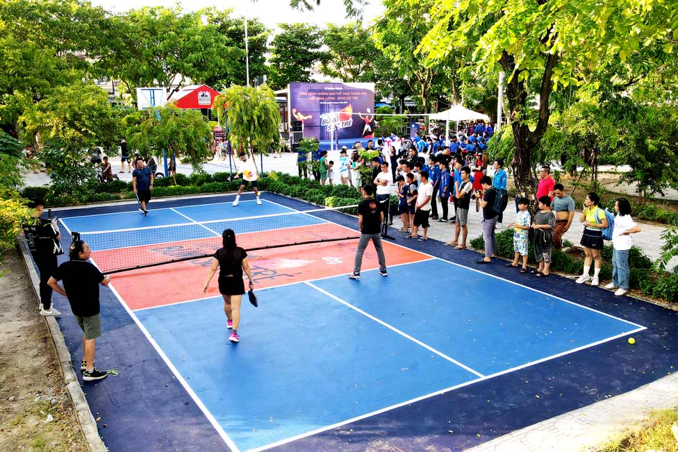 TCP Vietnam put into operation a pickleball court at the Da Nang City Youth Sports Space. Photo: Provided by DN