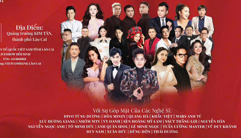 The art program “Revival” in Lao Cai gathered a series of famous Vietnamese singers and artists, which received much attention and response from the people. Photo: Organizing Committee