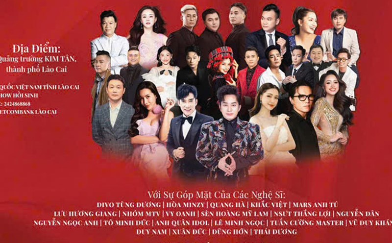 The art program “Revival” in Lao Cai gathered a series of famous Vietnamese singers and artists, which received much attention and response from the people. Photo: Organizing Committee