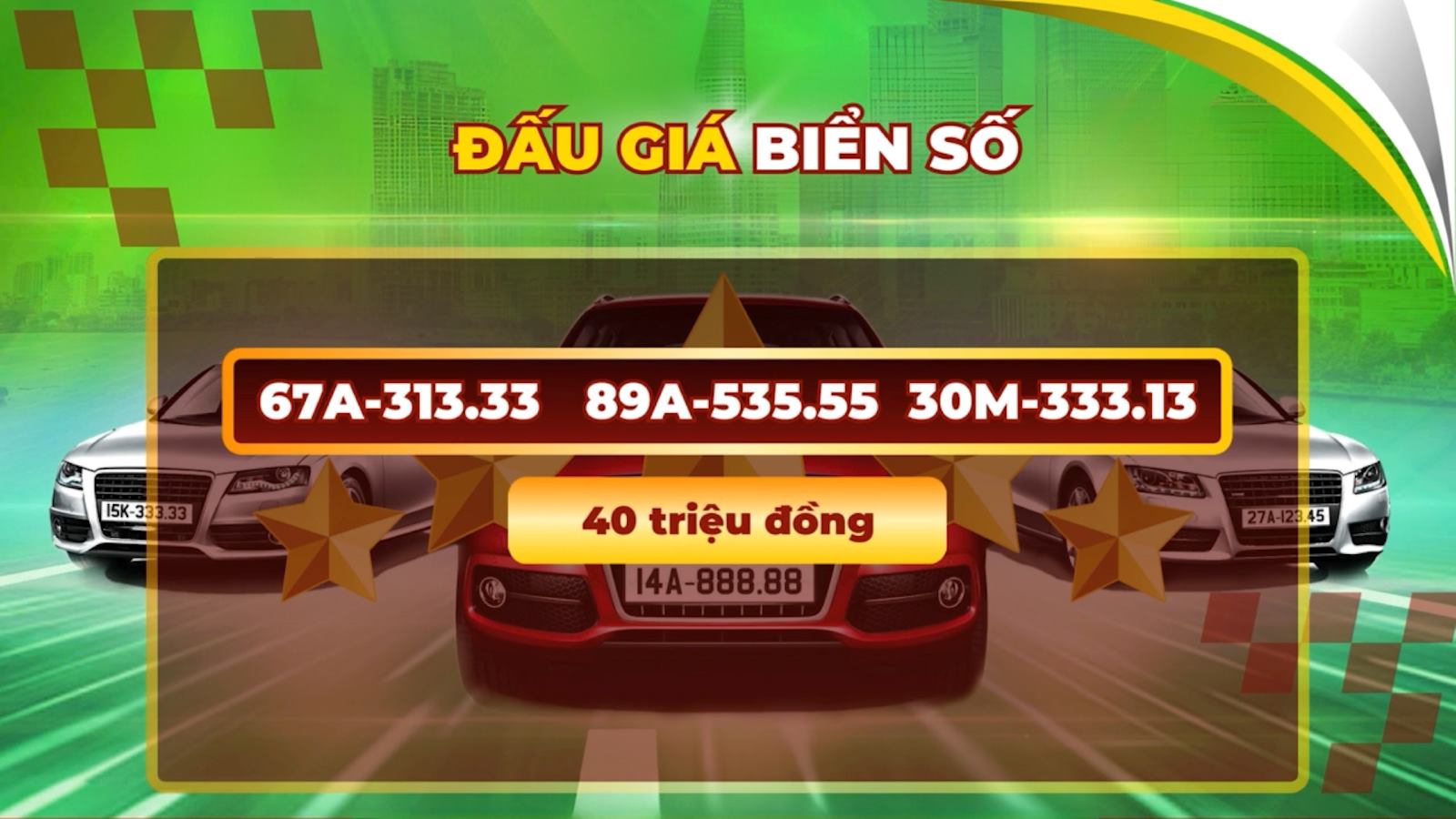 Series of huge license plates with sharp price drops in session on October 15