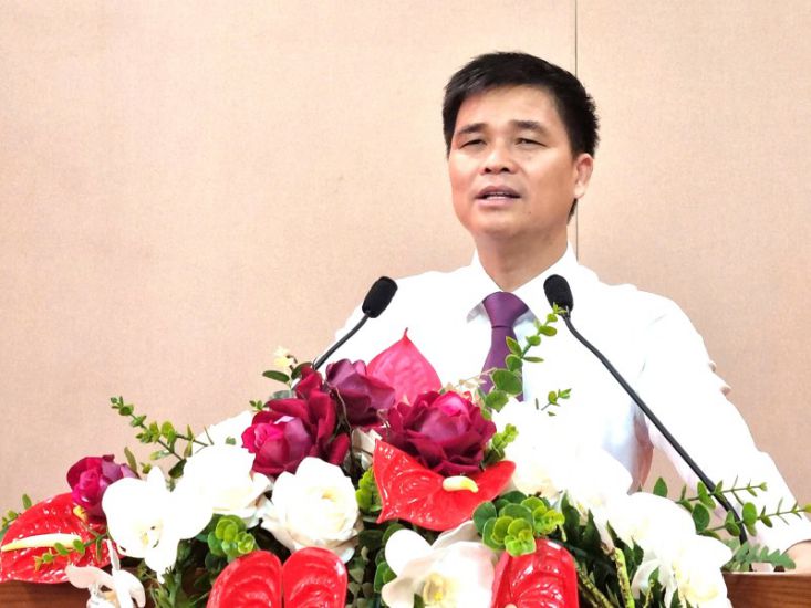 Vice President of the Vietnam General Confederation of Labor Ngo Duy Hieu delivered the opening speech of the training course. Photo: Nam Duong