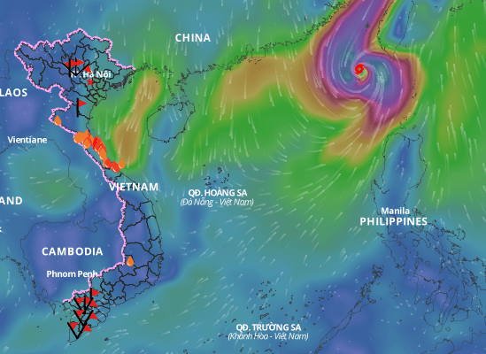 Location of storm No. 5 on October 2. Source: Vietnam Disaster Monitoring System