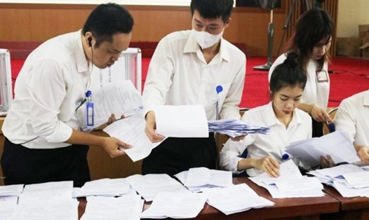 Phiên đấu giá đất ở huyện Quốc Oai (Hà Nội) ghi nhận mức trúng đấu giá cao nhất là 54.480.000 đồng/m2. Ảnh: UBND huyện Quốc Oai