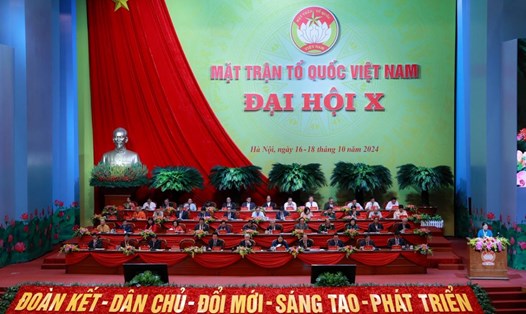 Phiên làm việc thứ nhất Đại hội Đại biểu toàn quốc MTTQ Việt Nam lần thứ X. Ảnh: Hải Nguyễn