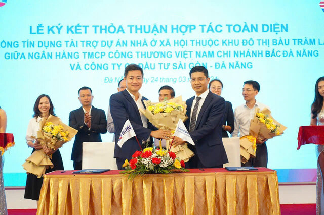 Investor SDN and VietinBank North Da Nang Branch signed a comprehensive cooperation agreement. Photo: VietinBank North Da Nang Branch