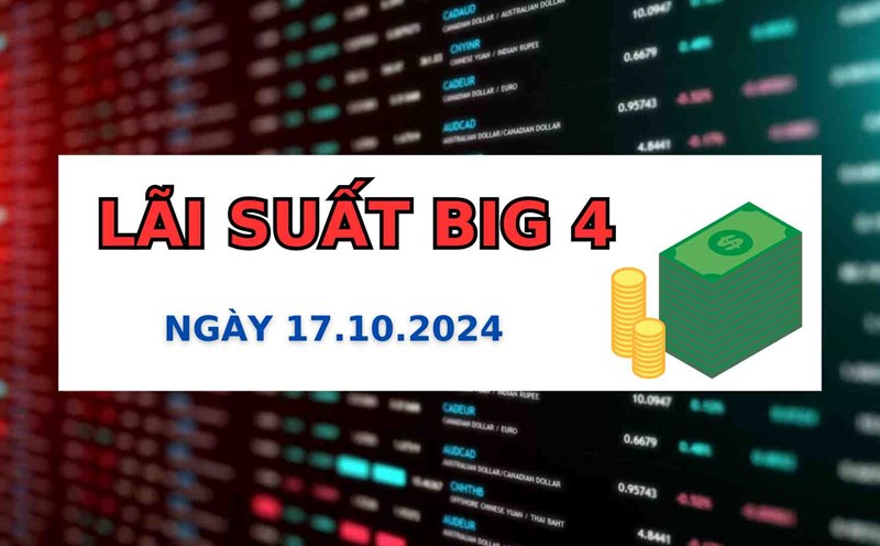 Interest Rate Agribank, BIDV, Vietcombank, VietinBank 17.10.2024.