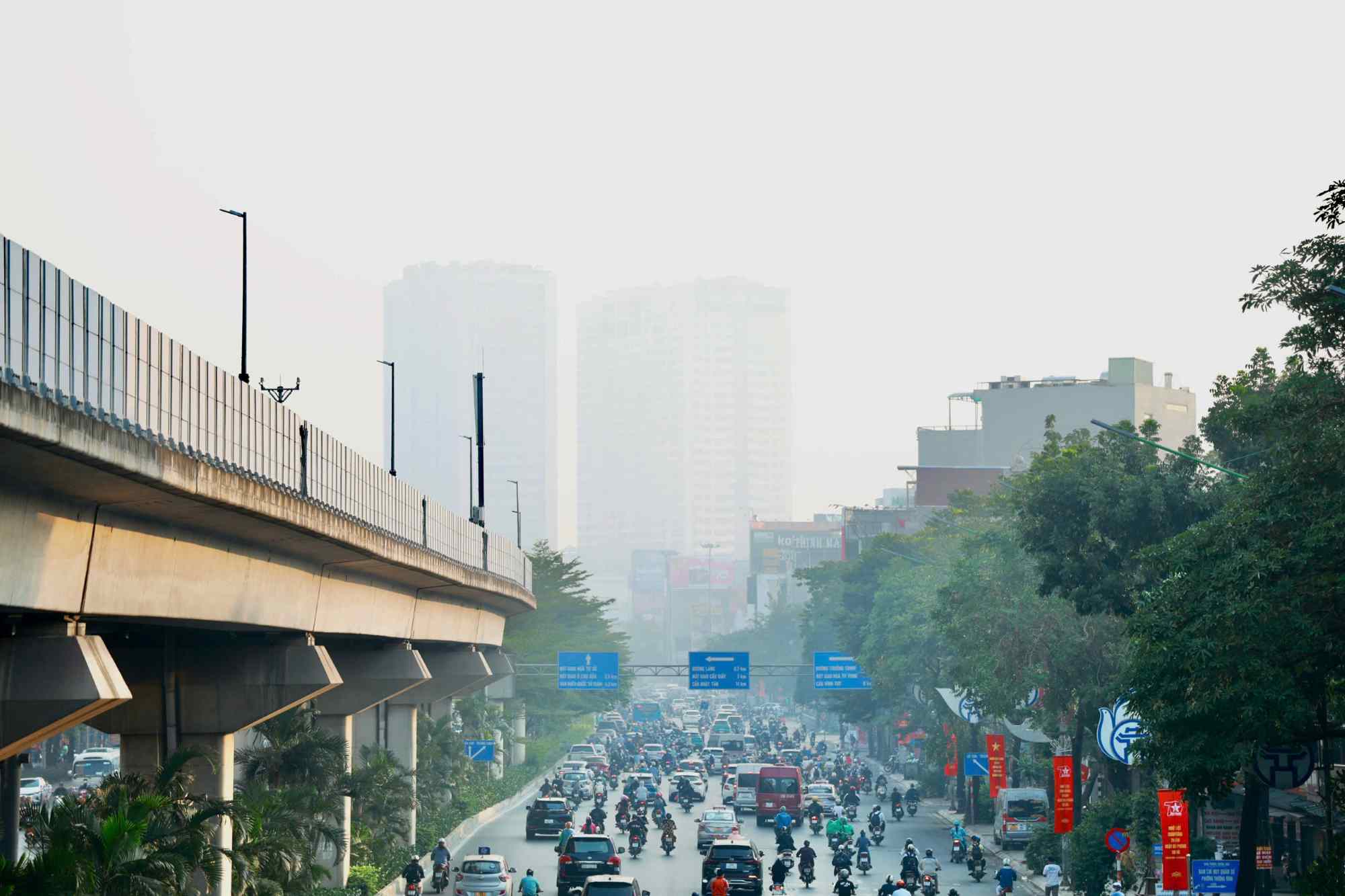 Air pollution in Hanoi in October 2024. Photo: Viet Anh