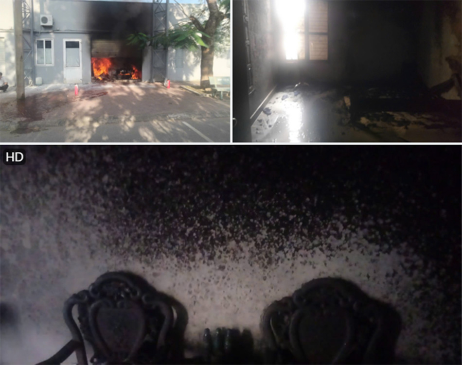 Scene of a motel fire in Ngo Quyen district, Hai Phong. Photo: Hai Phong Police