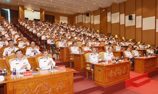 Đại biểu dự Hội nghị công bố Quyết định của Bộ Quốc phòng về việc sáp nhập và tổ chức lại 2 Cục thuộc Cảnh sát biển Việt Nam. Ảnh: VGP