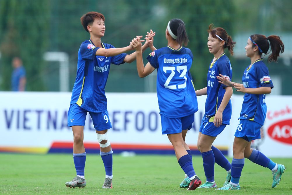 Thai Nguyen T&T had an important victory in round 9 of the 2024 National U19 Women's Tournament. Photo: VFF
