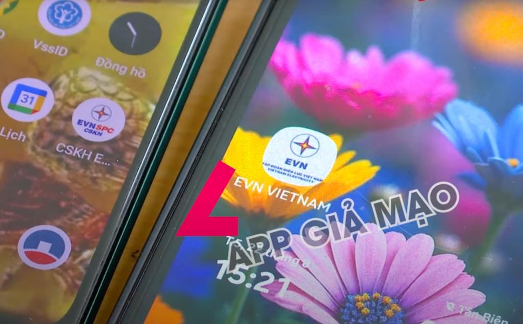 Hình ảnh app giả mạo điện lực do bị hại cung cấp. Ảnh: Công an Đồng Nai