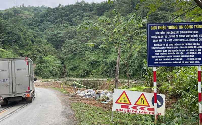 The work of handling traffic black spots in Lao Cai is being implemented, but there are still many problems. Photo: Dinh Dai